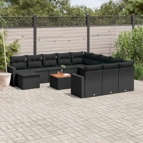 Garden sofa and cushion set 13 pieces black synthetic rattan by , Modular outdoor sofas - Ref: Foro24-3224424, Price: 844,47 ...