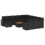 Garden sofa and cushion set 13 pieces black synthetic rattan by , Modular outdoor sofas - Ref: Foro24-3224424, Price: 844,47 ...