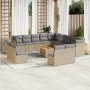 14-teiliges Gartensofa-Set mit beigen synthetischen Rattankissen von , Gartensets - Ref: Foro24-3223938, Preis: 865,43 €, Rab...