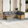 7-piece garden sofa set and beige synthetic rattan cushions by , Garden sets - Ref: Foro24-3260288, Price: 452,30 €, Discount: %