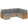 7-piece garden sofa set and beige synthetic rattan cushions by , Garden sets - Ref: Foro24-3260288, Price: 452,30 €, Discount: %