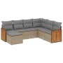 7-teiliges Gartensofa-Set und beigefarbene synthetische Rattankissen von , Gartensets - Ref: Foro24-3260288, Preis: 444,37 €,...