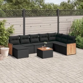 8-piece garden sofa set and black synthetic rattan cushions by , Garden sets - Ref: Foro24-3260333, Price: 531,63 €, Discount: %
