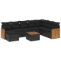 8-teiliges Gartensofa-Set und schwarze synthetische Rattankissen von , Gartensets - Ref: Foro24-3260333, Preis: 531,63 €, Rab...