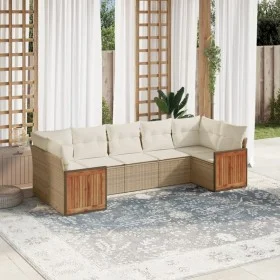 7-teiliges Gartensofa-Set und beigefarbene synthetische Rattankissen von , Gartensets - Ref: Foro24-3260350, Preis: 498,62 €,...