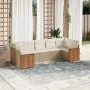 7-piece garden sofa set and beige synthetic rattan cushions by , Garden sets - Ref: Foro24-3260350, Price: 498,62 €, Discount: %