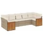 7-piece garden sofa set and beige synthetic rattan cushions by , Garden sets - Ref: Foro24-3260350, Price: 498,62 €, Discount: %
