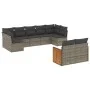9-piece garden furniture set and gray synthetic rattan cushions by , Garden sets - Ref: Foro24-3260373, Price: 579,64 €, Disc...