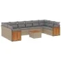 11-teiliges Gartensofa-Set mit beigen synthetischen Rattankissen von , Gartensets - Ref: Foro24-3260414, Preis: 677,30 €, Rab...