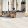 11-teiliges Gartensofa-Set mit beigen synthetischen Rattankissen von , Gartensets - Ref: Foro24-3260428, Preis: 665,37 €, Rab...