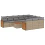 11-piece garden sofa set with beige synthetic rattan cushions by , Garden sets - Ref: Foro24-3260428, Price: 677,30 €, Discou...