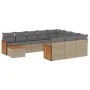11-teiliges Gartensofa-Set mit beigen synthetischen Rattankissen von , Gartensets - Ref: Foro24-3260449, Preis: 677,30 €, Rab...
