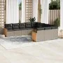 11-piece garden sofa set and gray synthetic rattan cushions by , Garden sets - Ref: Foro24-3260513, Price: 687,45 €, Discount: %