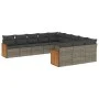 11-piece garden sofa set and gray synthetic rattan cushions by , Garden sets - Ref: Foro24-3260513, Price: 687,45 €, Discount: %