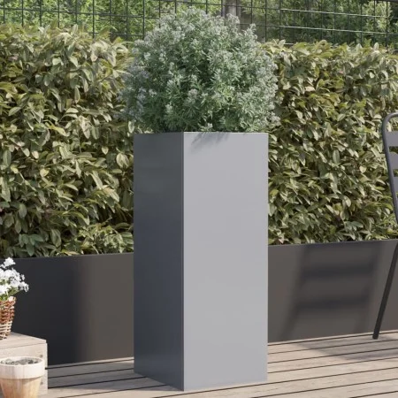 Pflanzgefäß aus silber verzinktem Stahl, 32 x 29 x 75 cm von , Töpfe und Pflanzgefäße - Ref: Foro24-841576, Preis: 52,37 €, R...
