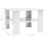 Couchtisch aus glänzend weißem Sperrholz, 60 x 60 x 42 cm von vidaXL, Couchtisch - Ref: Foro24-800213, Preis: 48,06 €, Rabatt: %