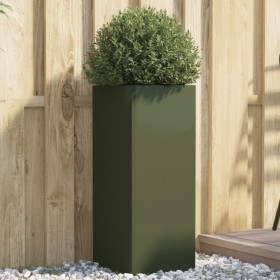 Jardinera de acero laminado en frío verde oliva 32x29x75 cm de , Maceteros y jardineras - Ref: Foro24-841574, Precio: 59,77 €...