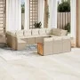 Gartensofa-Set mit Kissen, 13-teilig, beiges synthetisches Rattan von , Gartensets - Ref: Foro24-3260539, Preis: 888,88 €, Ra...