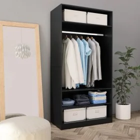 Schwarzer Sperrholzschrank 100x50x200 cm von vidaXL, Kleiderschränke - Ref: Foro24-800226, Preis: 171,95 €, Rabatt: %