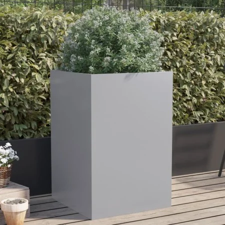 Pflanzgefäß aus silber verzinktem Stahl, 52 x 48 x 75 cm von , Töpfe und Pflanzgefäße - Ref: Foro24-841588, Preis: 68,38 €, R...