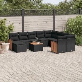11-piece garden sofa set and black synthetic rattan cushions by , Garden sets - Ref: Foro24-3260641, Price: 670,57 €, Discoun...