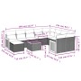 11-teiliges Gartensofa-Set und schwarze synthetische Rattankissen von , Gartensets - Ref: Foro24-3260641, Preis: 679,29 €, Ra...
