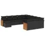Gartensofa-Set 12-teilig mit schwarzen synthetischen Rattankissen von , Gartensets - Ref: Foro24-3260662, Preis: 775,60 €, Ra...