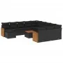 Garden sofa and cushion set 13 pieces black synthetic rattan by , Garden sets - Ref: Foro24-3260669, Price: 810,85 €, Discoun...