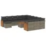 Garden sofa set with cushions 13 pieces gray synthetic rattan by , Garden sets - Ref: Foro24-3260674, Price: 819,44 €, Discou...