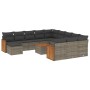 Gartensofa-Set mit Kissen, 13-teilig, graues synthetisches Rattan von , Gartensets - Ref: Foro24-3260674, Preis: 791,63 €, Ra...