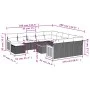 Garden sofa set with cushions 13 pieces gray synthetic rattan by , Garden sets - Ref: Foro24-3260674, Price: 819,44 €, Discou...