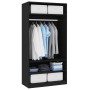 Black plywood cabinet 100x50x200 cm by vidaXL, Wardrobes - Ref: Foro24-800226, Price: 189,15 €, Discount: %