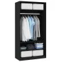 Schwarzer Sperrholzschrank 100x50x200 cm von vidaXL, Kleiderschränke - Ref: Foro24-800226, Preis: 174,80 €, Rabatt: %