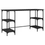 Black engineered metal and wood desk 140x50x75 cm by , Desks - Ref: Foro24-845326, Price: 89,84 €, Discount: %