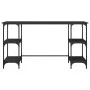 Black engineered metal and wood desk 140x50x75 cm by , Desks - Ref: Foro24-845326, Price: 89,84 €, Discount: %