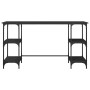 Escritorio de metal y madera de ingeniería negro 140x50x75 cm de , Escritorios - Ref: Foro24-845326, Precio: 90,96 €, Descuen...