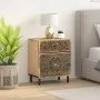 Mesita de noche madera maciza de mango 50x33x60 cm de , Mesitas de noche - Ref: Foro24-358220, Precio: 117,47 €, Descuento: %
