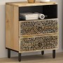 Mesita de noche madera maciza de mango 50x33x60 cm de , Mesitas de noche - Ref: Foro24-358222, Precio: 128,42 €, Descuento: %