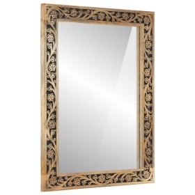 Badezimmerspiegel aus massivem Akazienholz und Glas 50x70x2,5 cm von , Spiegel - Ref: Foro24-358243, Preis: 84,83 €, Rabatt: %