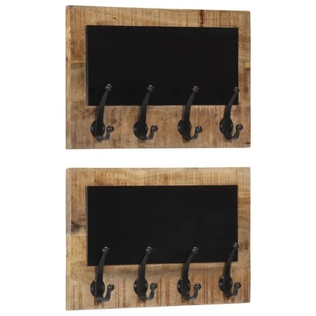 Wall coat racks with 4 hooks 2 pcs solid mango wood by , Hat and coat racks - Ref: Foro24-358951, Price: 54,52 €, Discount: %