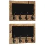 Wall coat racks with 4 hooks 2 pcs solid mango wood by , Hat and coat racks - Ref: Foro24-358951, Price: 54,52 €, Discount: %