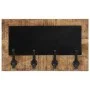 Wall coat racks with 4 hooks 2 pcs solid mango wood by , Hat and coat racks - Ref: Foro24-358951, Price: 54,52 €, Discount: %