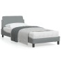 Light gray fabric bed frame with headboard 80x200 cm by , Beds and slatted bases - Ref: Foro24-373065, Price: 111,74 €, Disco...
