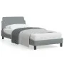 Light gray fabric bed frame with headboard 80x200 cm by , Beds and slatted bases - Ref: Foro24-373065, Price: 101,58 €, Disco...