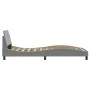 Light gray fabric bed frame with headboard 80x200 cm by , Beds and slatted bases - Ref: Foro24-373065, Price: 101,58 €, Disco...