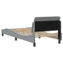 Light gray fabric bed frame with headboard 80x200 cm by , Beds and slatted bases - Ref: Foro24-373065, Price: 101,58 €, Disco...