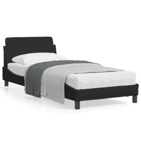Bed frame with black fabric headboard 80x200 cm by , Beds and slatted bases - Ref: Foro24-373067, Price: 101,77 €, Discount: %