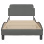 Estructura de cama con cabecero de tela gris oscuro 90x190 cm de , Camas y somieres - Ref: Foro24-373086, Precio: 102,90 €, D...