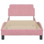 Estructura de cama con cabecero de terciopelo rosa 90x200 cm de , Camas y somieres - Ref: Foro24-373117, Precio: 123,27 €, De...