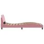 Estructura de cama con cabecero de terciopelo rosa 90x200 cm de , Camas y somieres - Ref: Foro24-373117, Precio: 118,88 €, De...